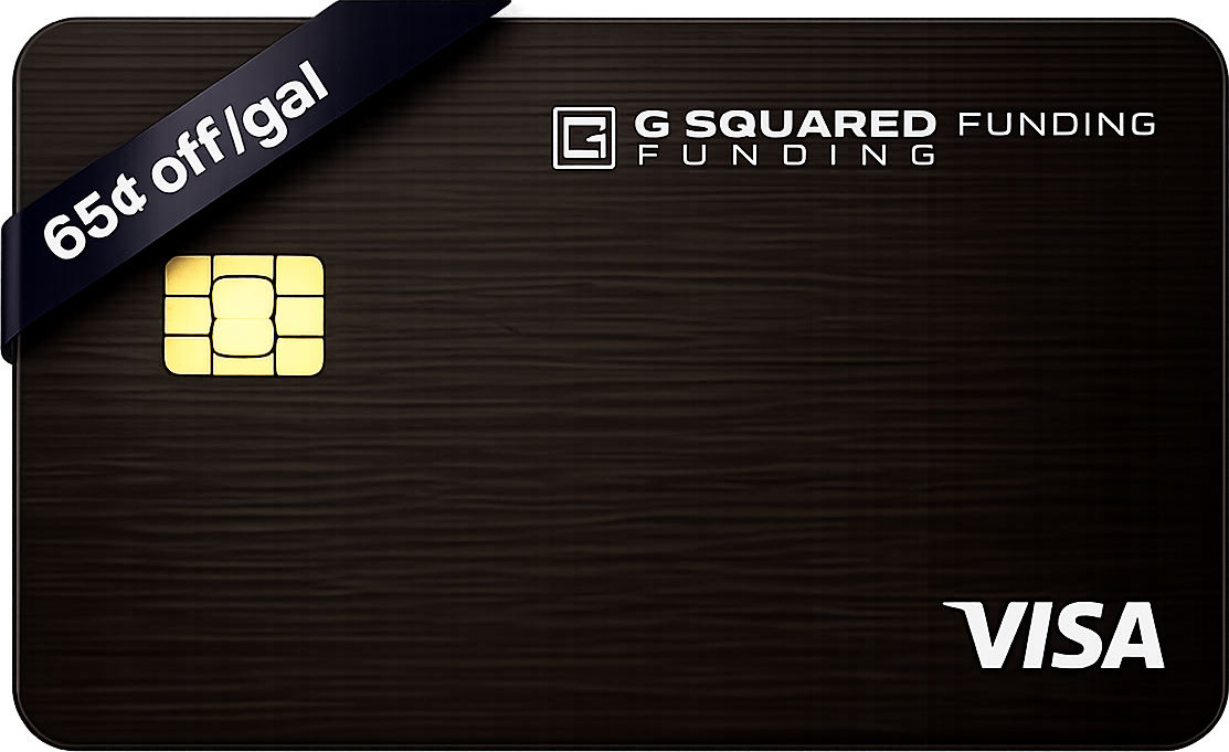 G Squared Visa fuel card — 65¢ off per gallon